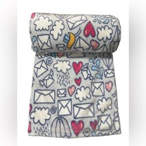 Ultra soft, Ambesonne Doodle Pattern Blanket w/clouds, hearts, birds & more
